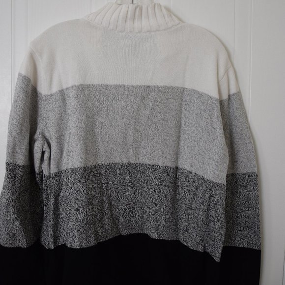 Karen Scott Gray Striped 1/4 Zip Sweater- Size XL - Picture 3 of 3